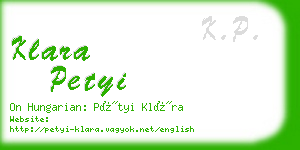 klara petyi business card